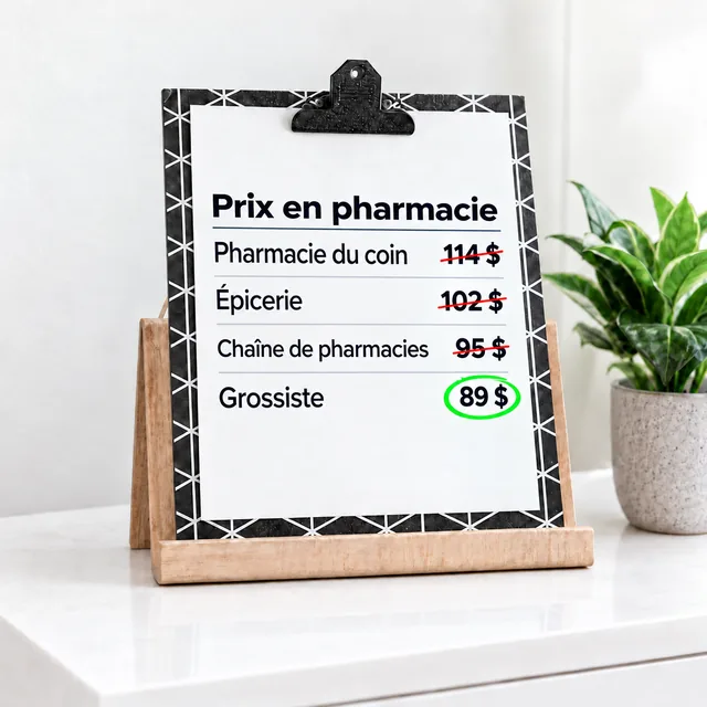 Liste de prix de pharmacie sur une planchette à pince